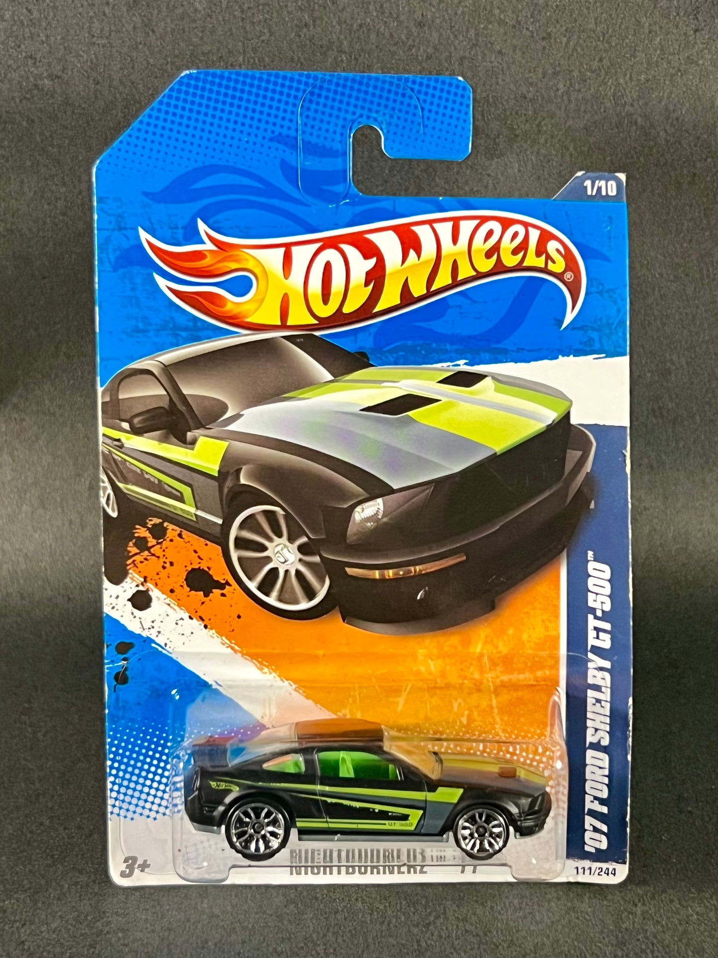 Hot Wheels Nightburnerz '11 #111 '07 Ford Shelby GT-500, Black Green