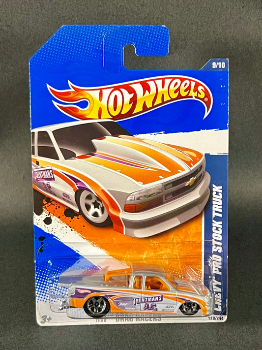 Hot Wheels HW Drag Racers #129 Chevy Pro Stock Truck, Silver