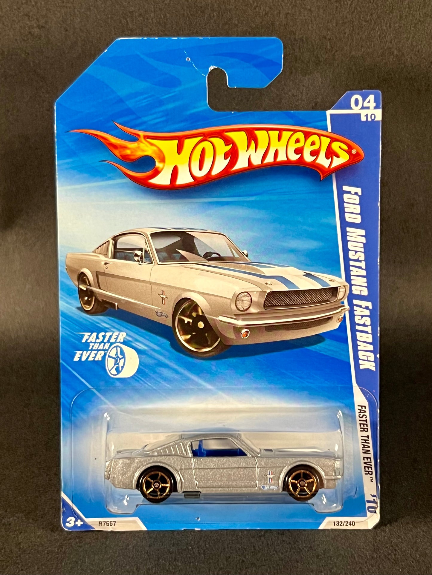 Hot Wheels 2010 Faster Than Ever '10 04/10 Ford Mustang Fastback, Silver