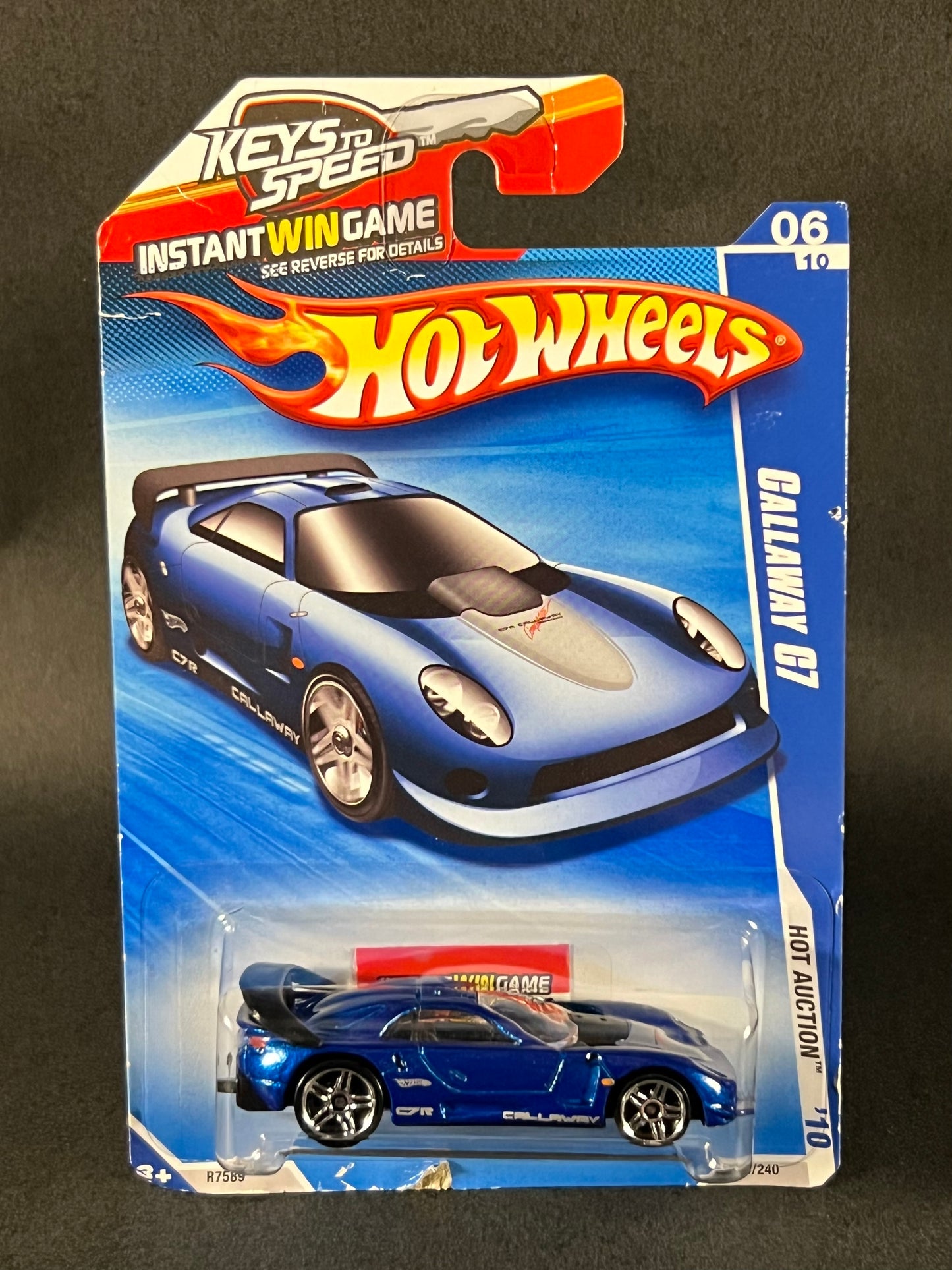 Hot Wheels 2010 #162 Hot Auction '10 06/10 Callaway C7, Blue