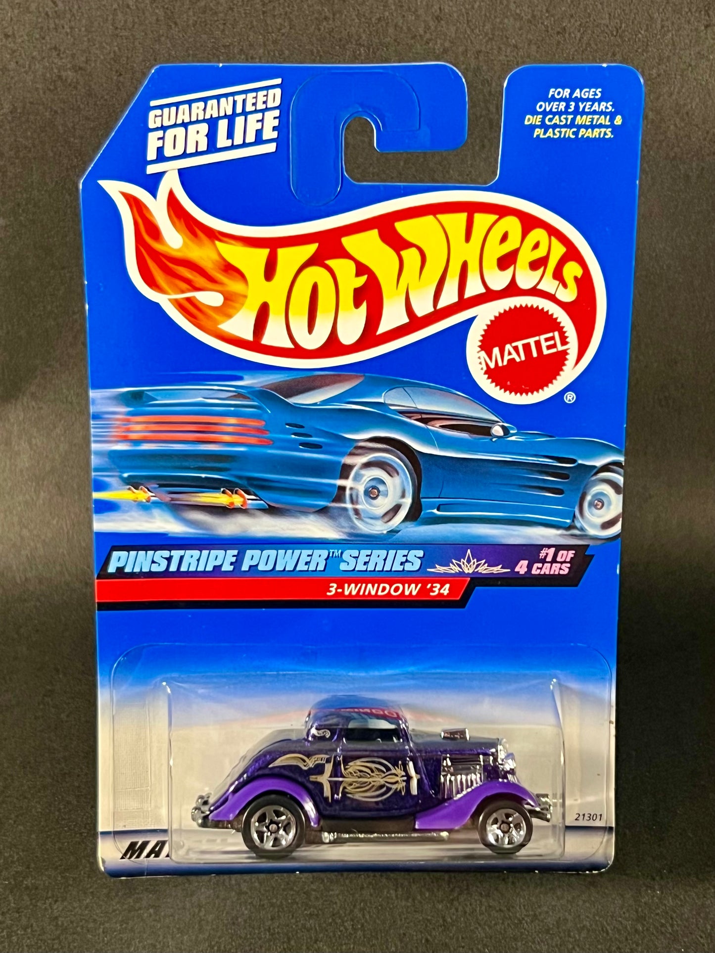 Hot Wheels 1999 Pinstripe Power #1 3-Window '34, Purple