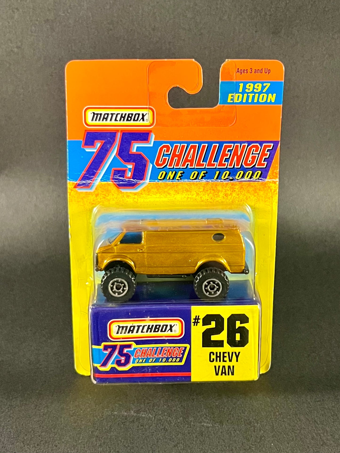 Matchbox 75 Challenge 1997 Edition #26 Chevy Van, Gold