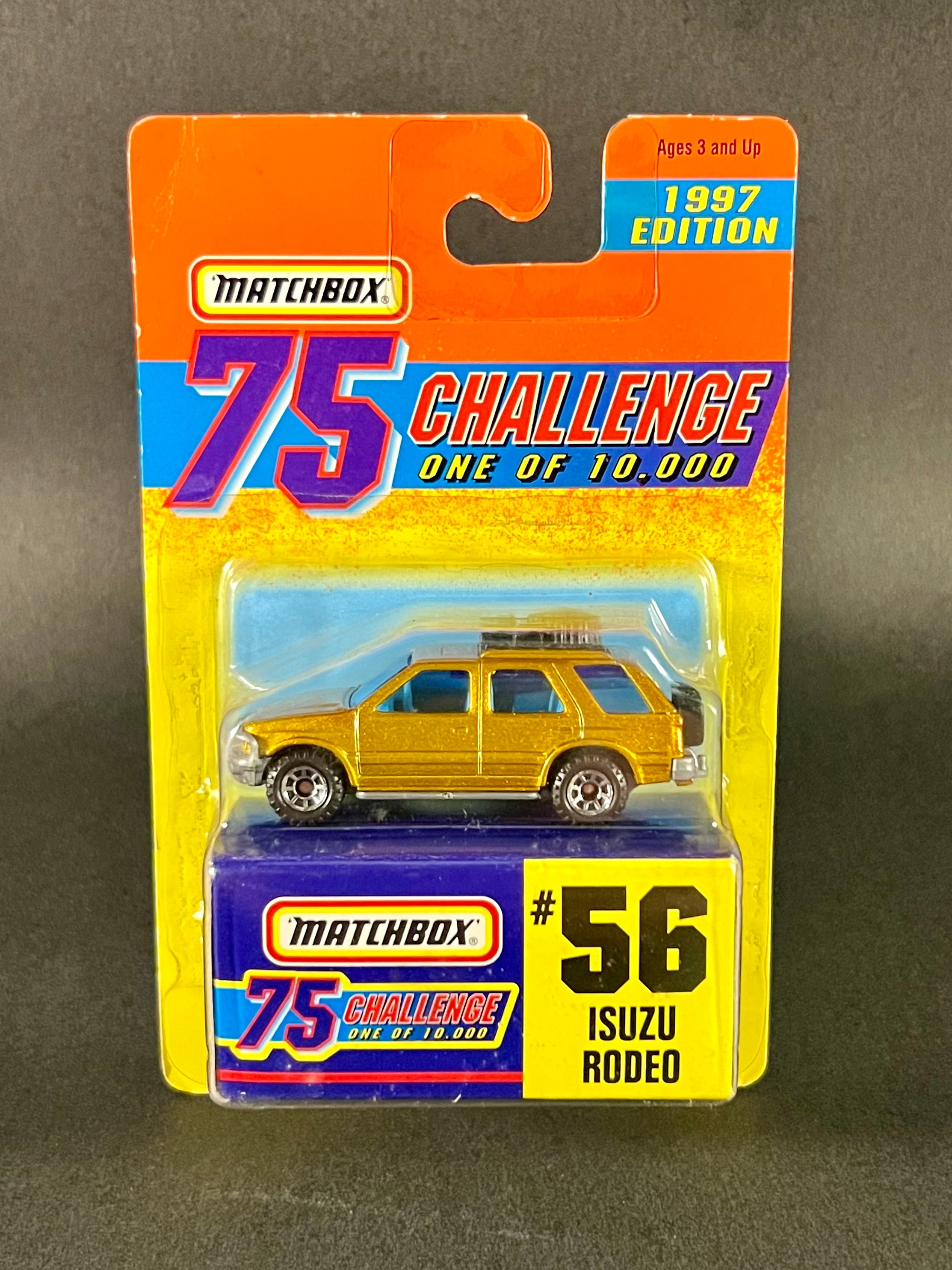 75 56 Matchbox 75 Challenge 1997 Edition #56 Isuzu Rodeo, Gold – Plutonium Garage