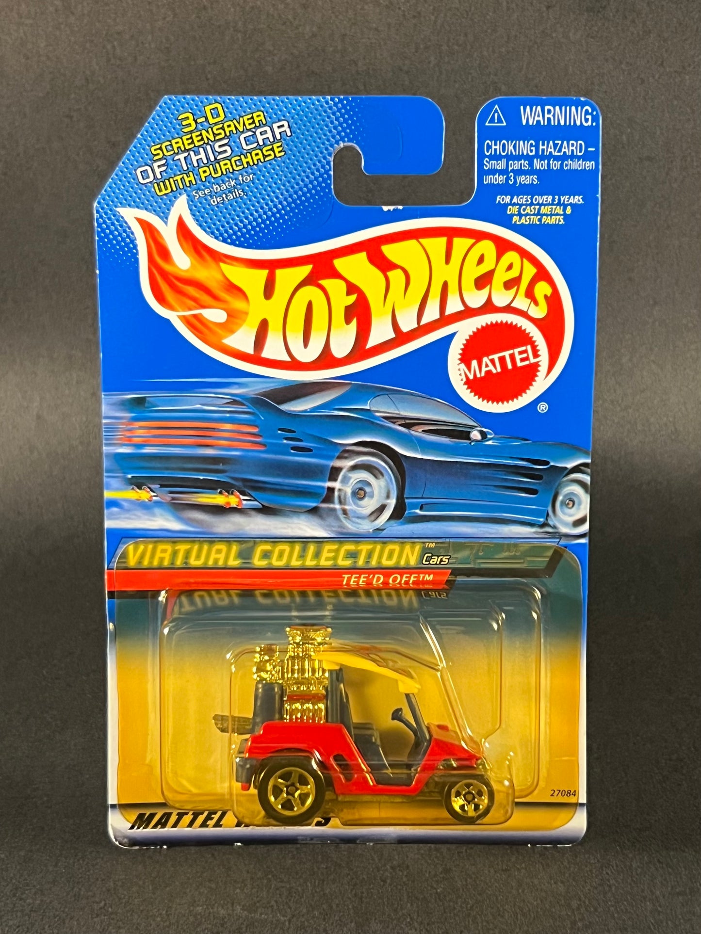 Hot Wheels 2000 Virtual Collection Cars #117 Tee'd Off, Red *Yellow Blister