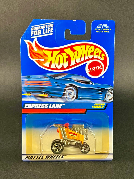 Hot Wheels 1998 #1067 Express Lane, Orange *Yellow Blister