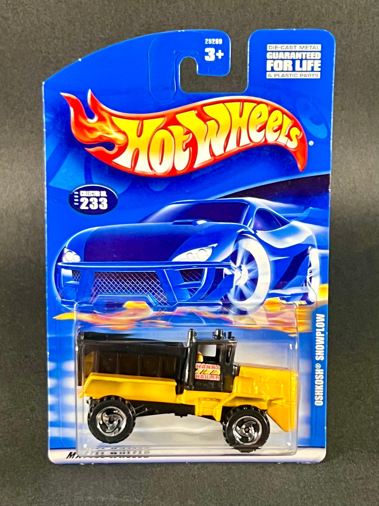 Hot Wheels 2000 #233 Oshkosh Snowplow, Yellow Black