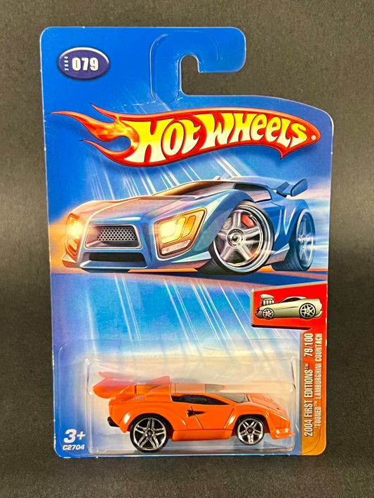 Hot Wheels #079 2004 First Editions 'Tooned Lamborghini Countach, Orange