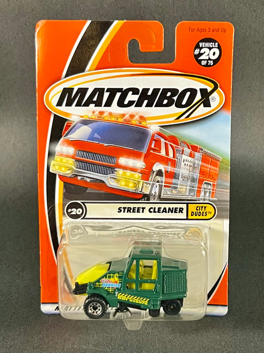 Matchbox 2001 City Dudes Series #20 Street Cleaner, Green