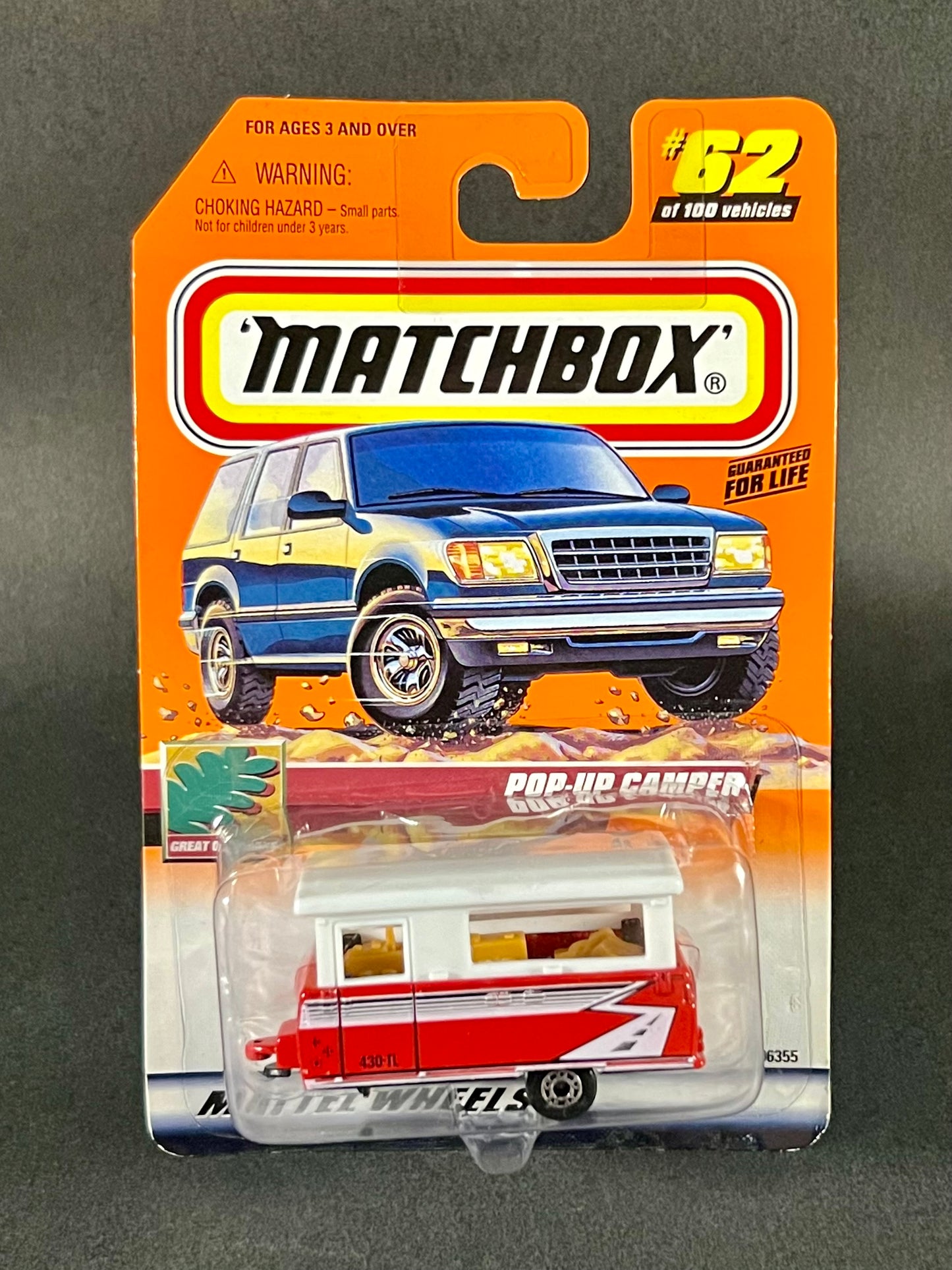 Matchbox 2000 Great Outdoors #62 Pop-Up Camper, Red and White