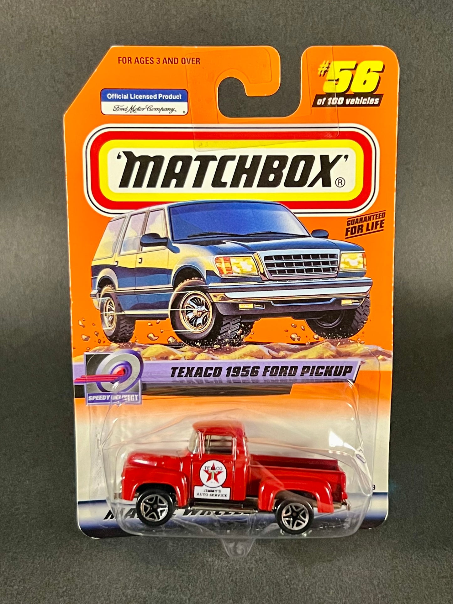 Matchbox 2000 Speedy Delivery #56 Texaco 1956 Ford Pickup, Red