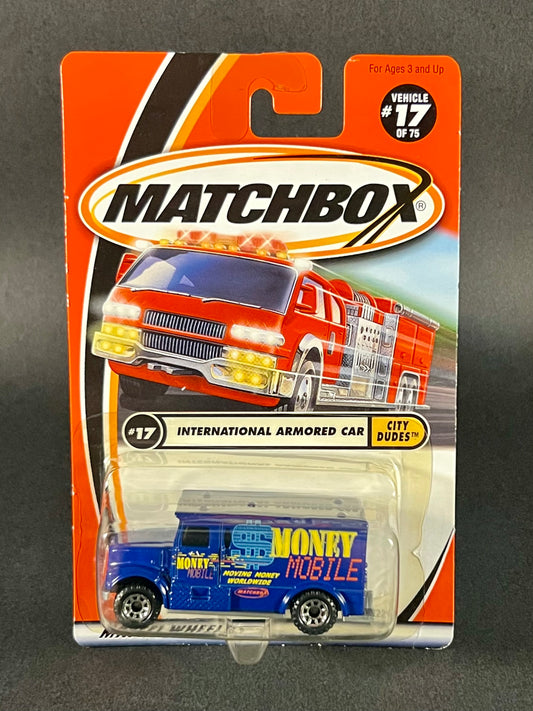 Matchbox 2001 City Dudes #17 International Armored Car, Blue