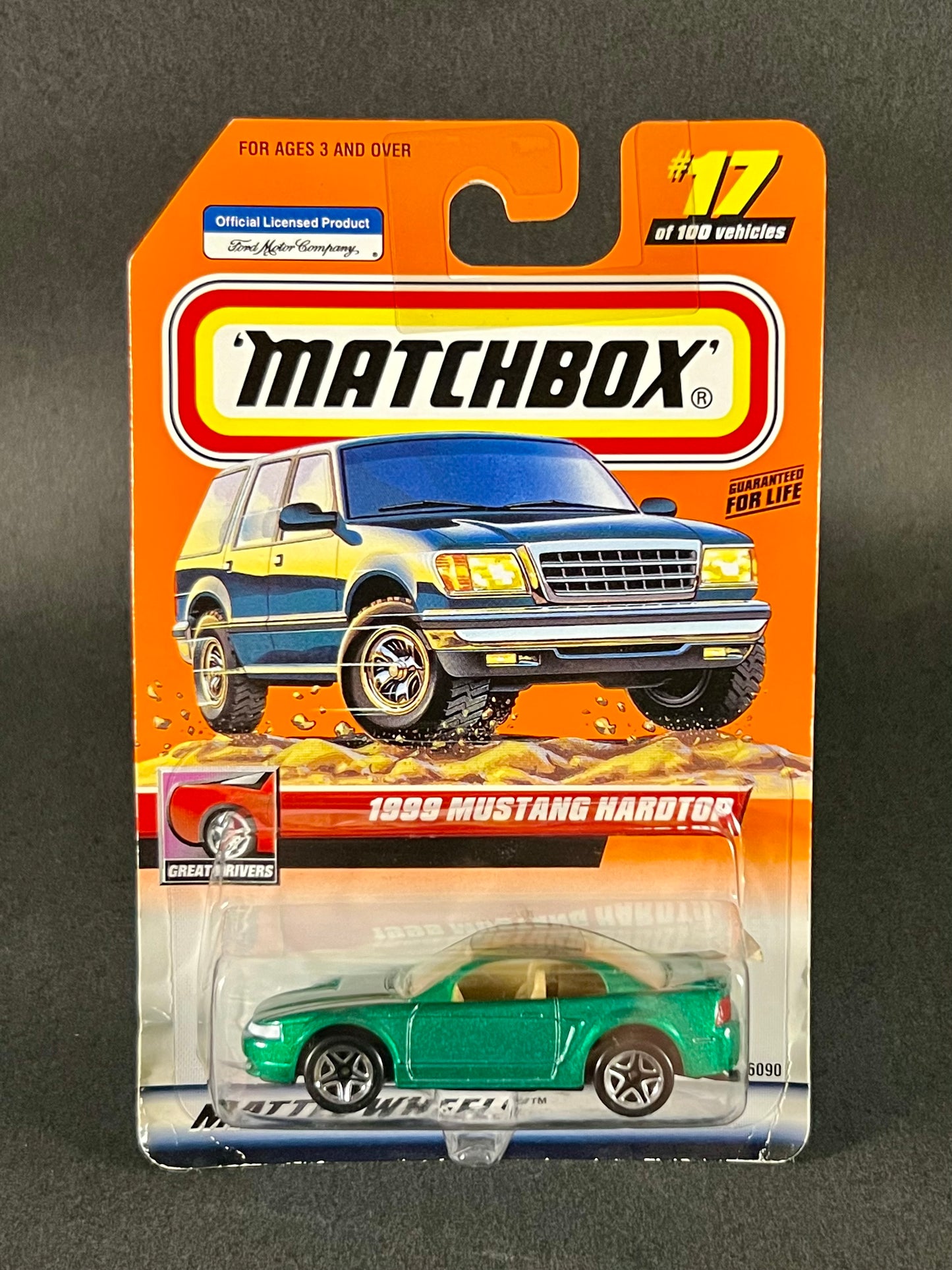 Matchbox 1999 Great Drivers #17 1999 Mustang Hardtop, Green