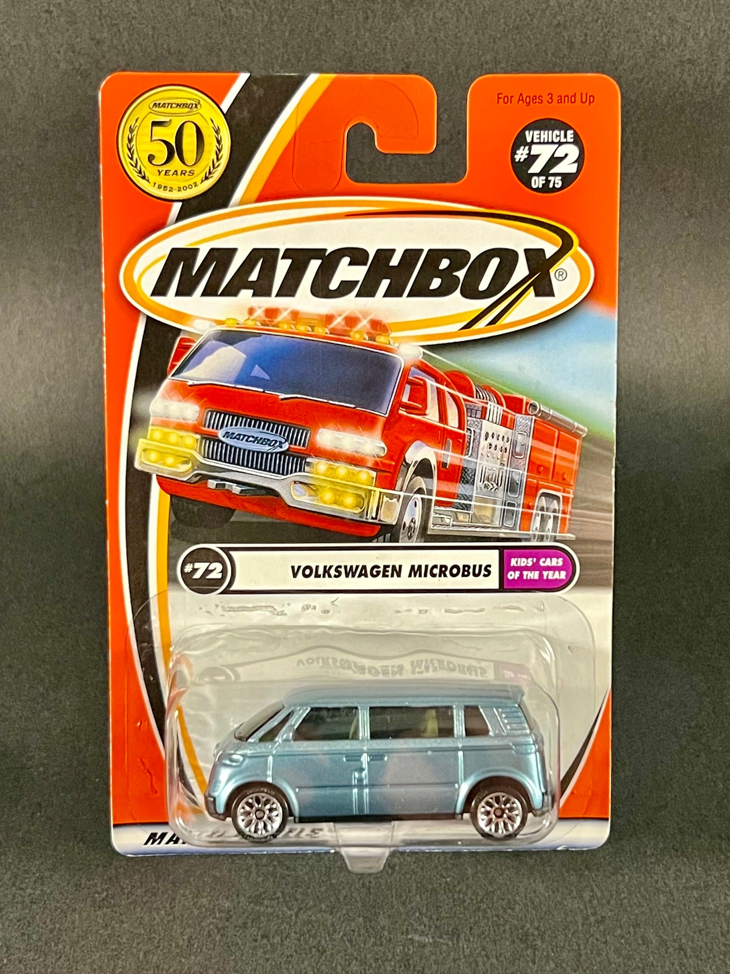 Matchbox 2002 Kids' Cars of the Year #72 Volkswagen Microbus, Blue