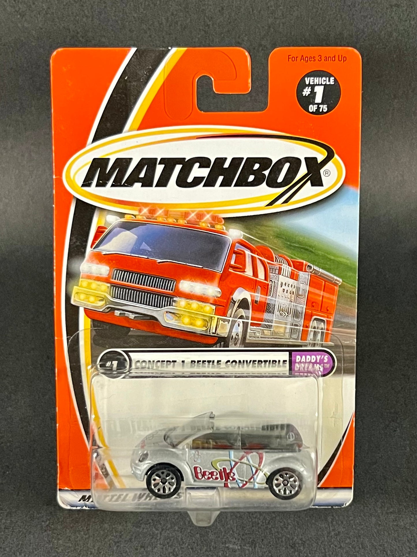 Matchbox 2001 Daddy's Dreams #1 Concept 1 Beetle Convertible, Silver