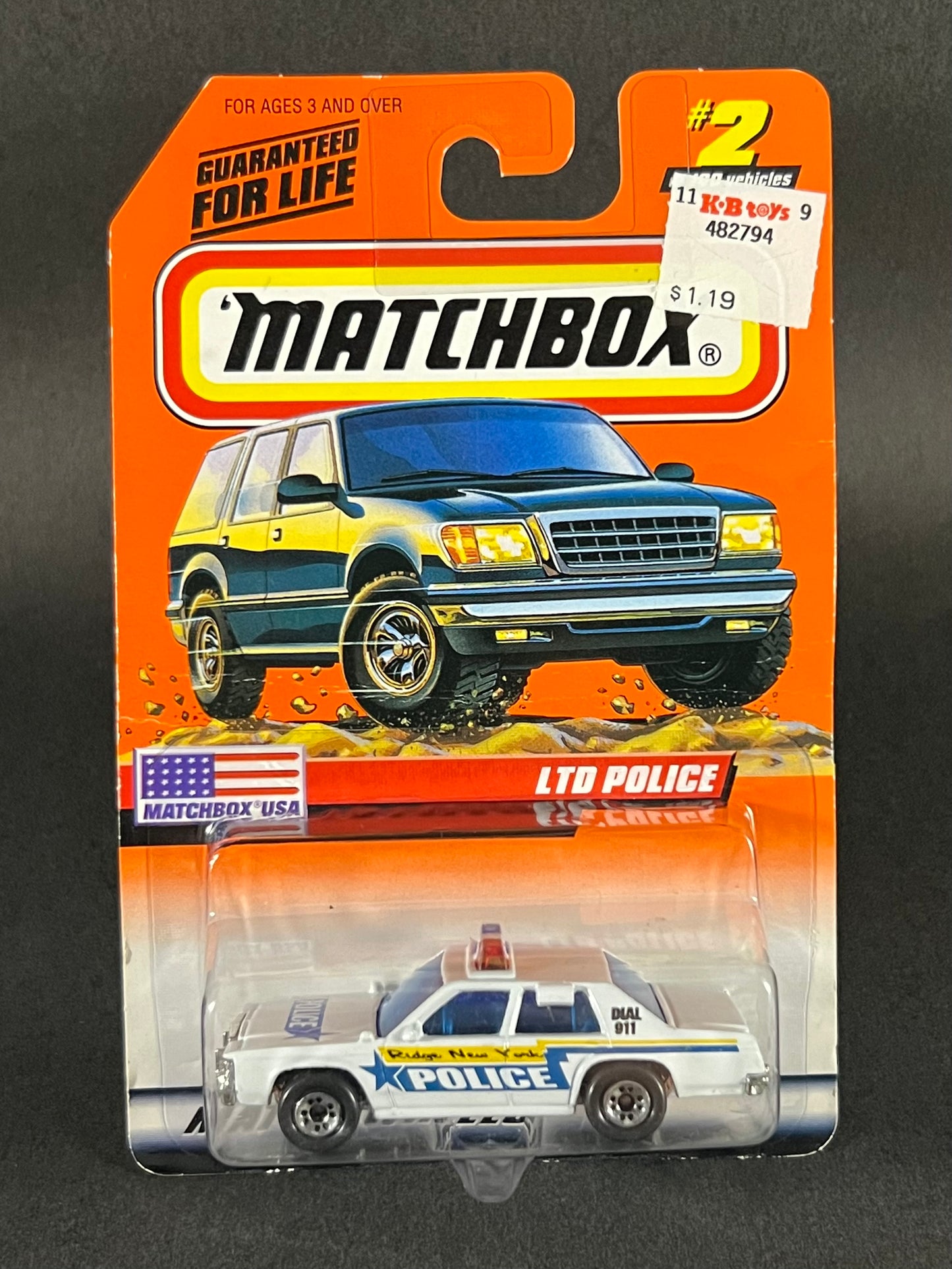 Matchbox 1999 Matchbox USA #2 LTD Police, White