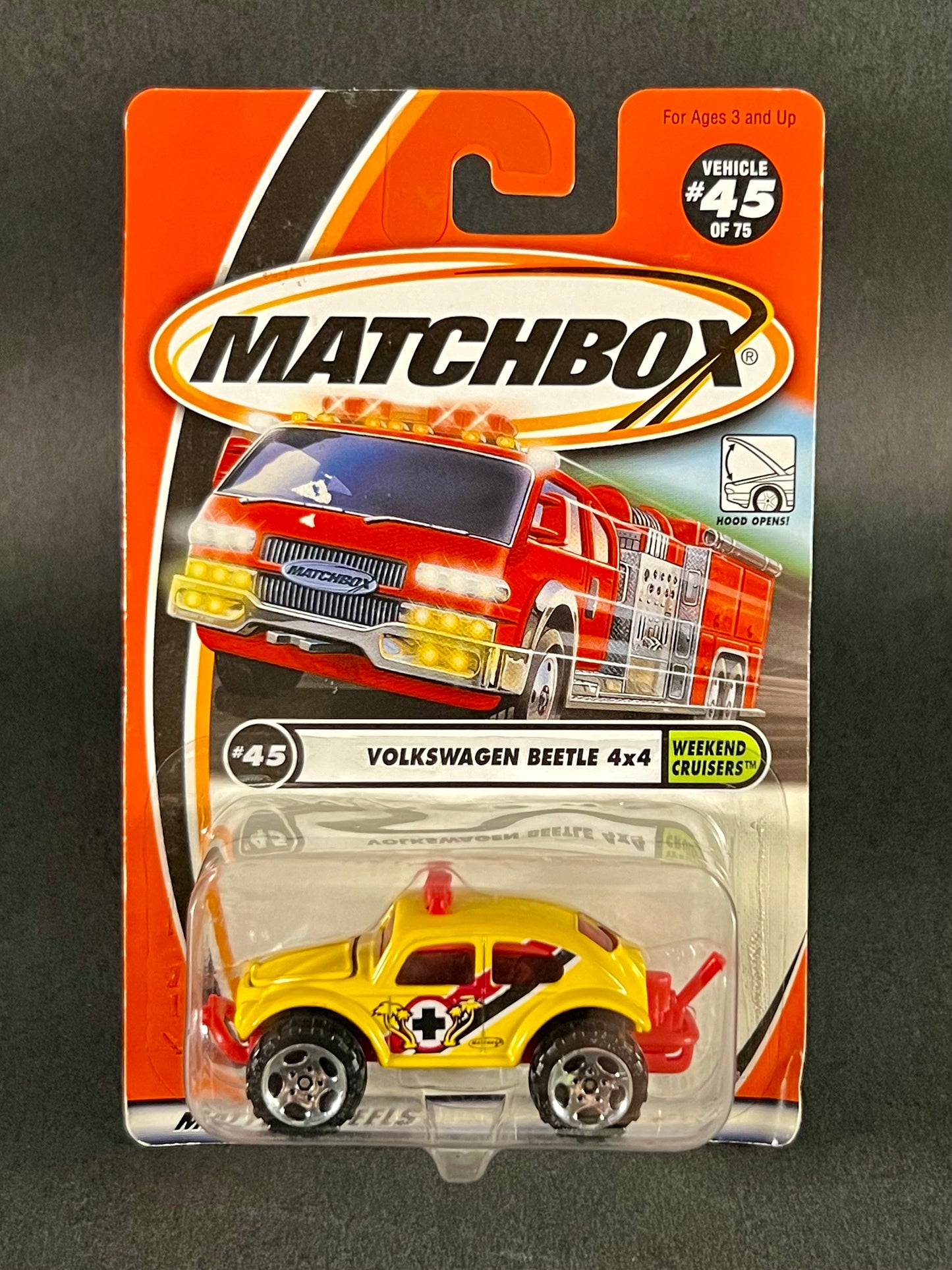 Matchbox 2001 Weekend Cruisers #45 Volkswagen Beetle 4x4, Yellow