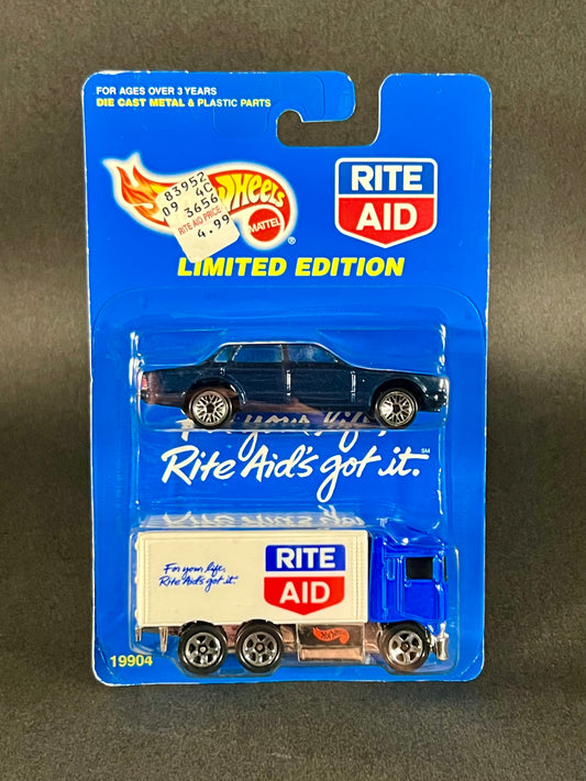 Hot Wheels 1997 Rite Aid 2-Pack Jaguar XJ40 & HiWay Hauler