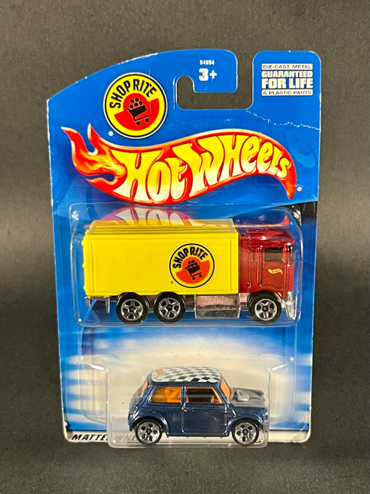 Hot Wheels 2001 Shop Rite 2-Pack Mini Cooper & HiWay Hauler