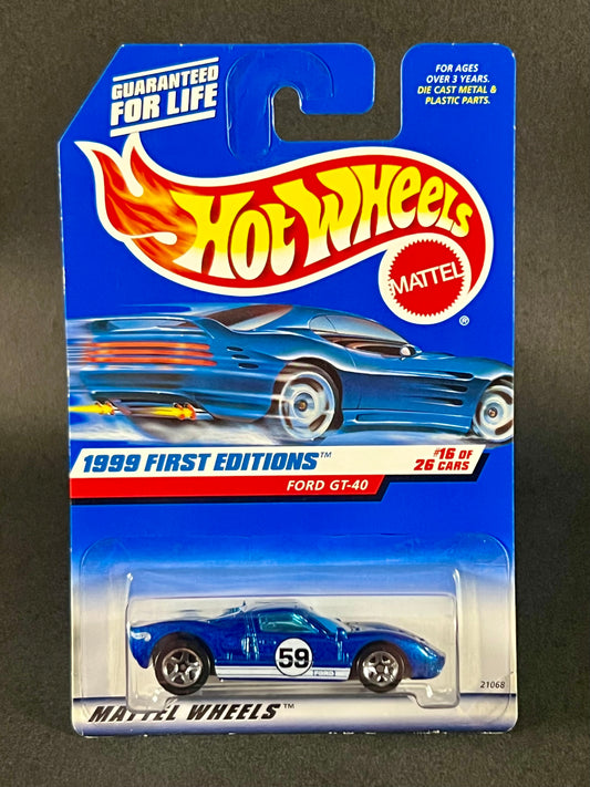 Hot Wheels 1999 First Editions #16 Ford GT-40, Blue