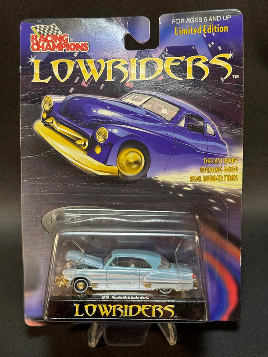 1999 Racing Champions Lowriders '49 Cadillac, Blue and White **Rough Card
