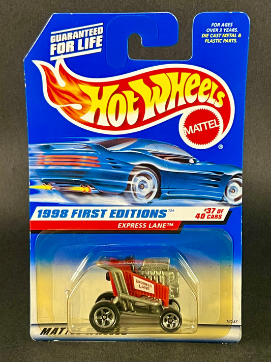 Hot Wheels 1998 First Editions #37 Express Lane, Red *Yellow Blister