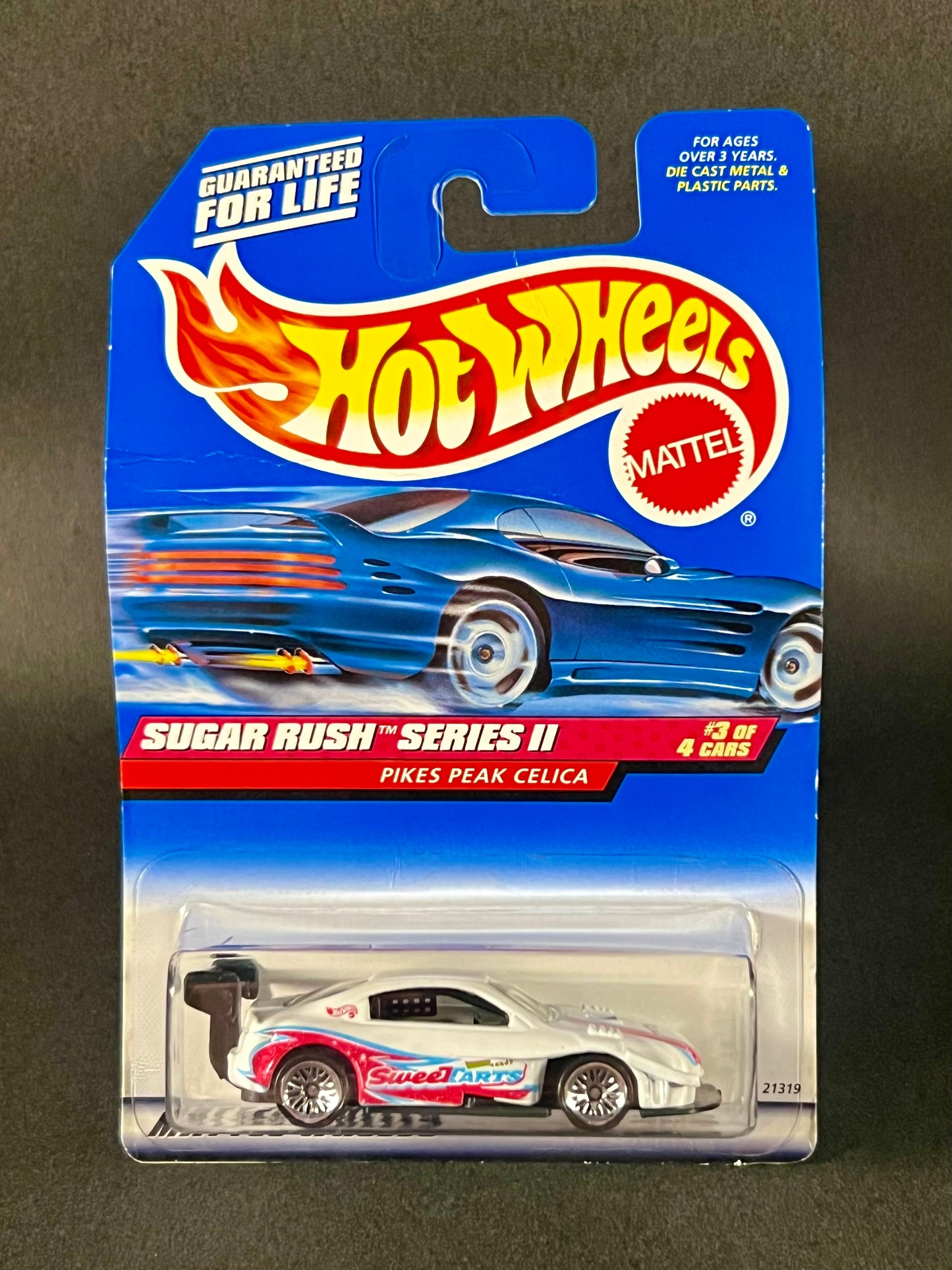 Hot Wheels 1999 Sugar Rush Series II #3 Pikes Peak Celica, White Sweet Tarts