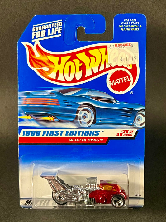 Hot Wheels #673 1998 First Editions Whatta Drag, Red