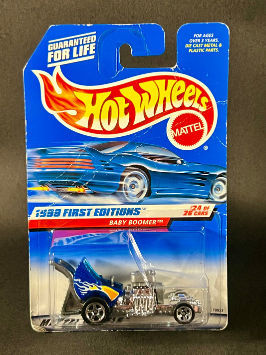 Hot Wheels 1999 First Editions #24 Baby Boomer, Blue **Creased Card