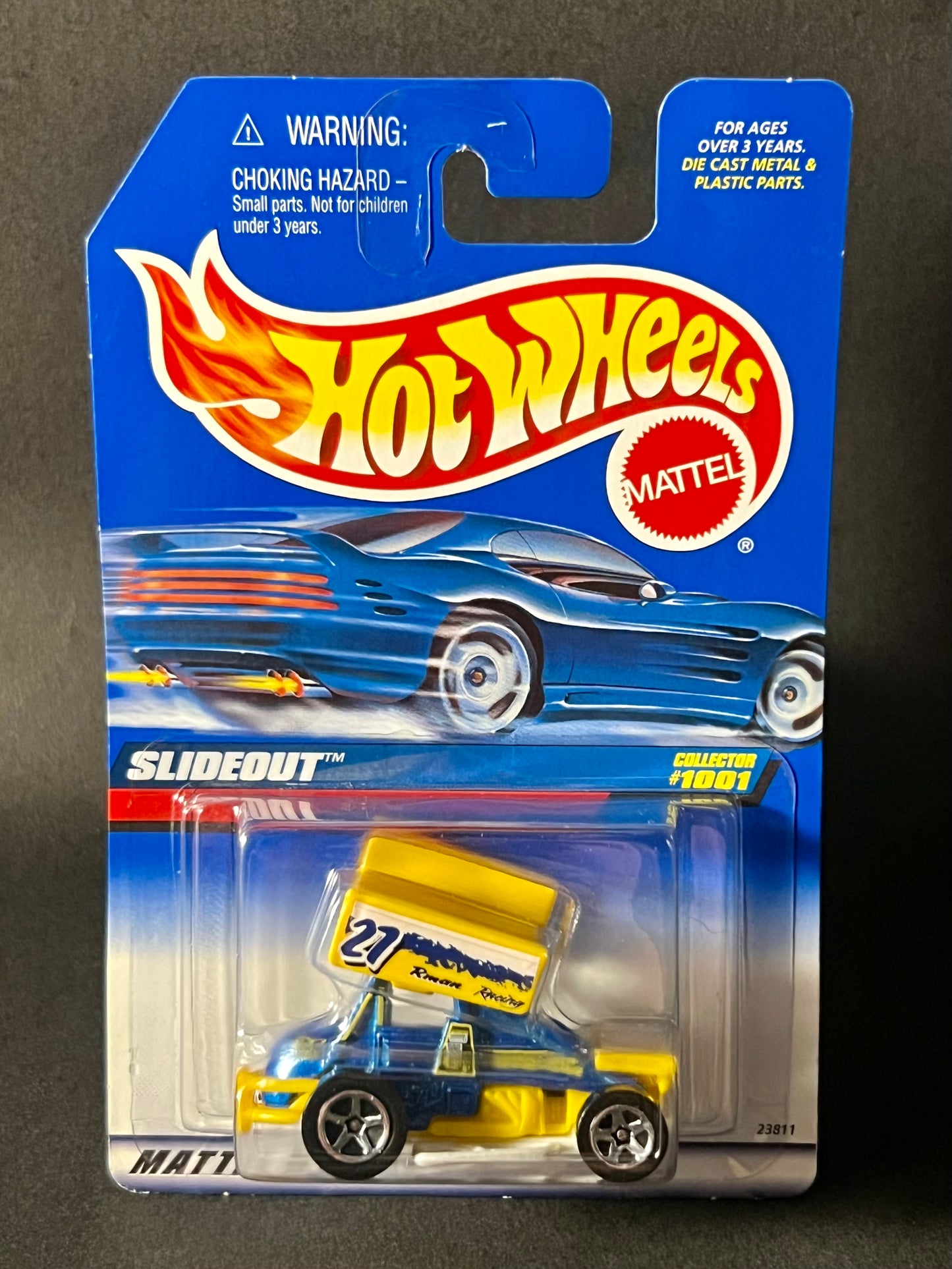 Hot Wheels 1998 #1001 Slideout, Blue and Yellow