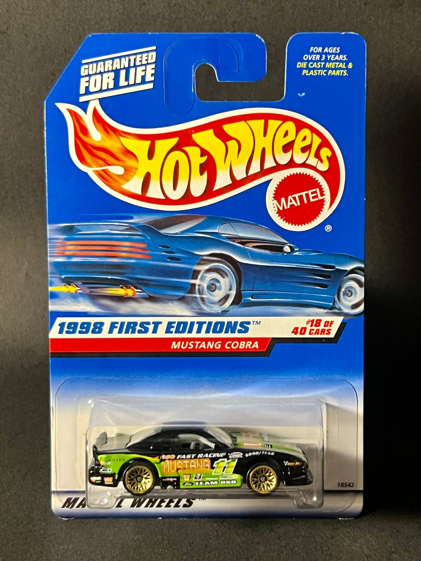 Hot Wheels #665 1998 First Editions Mustang Cobra, Black