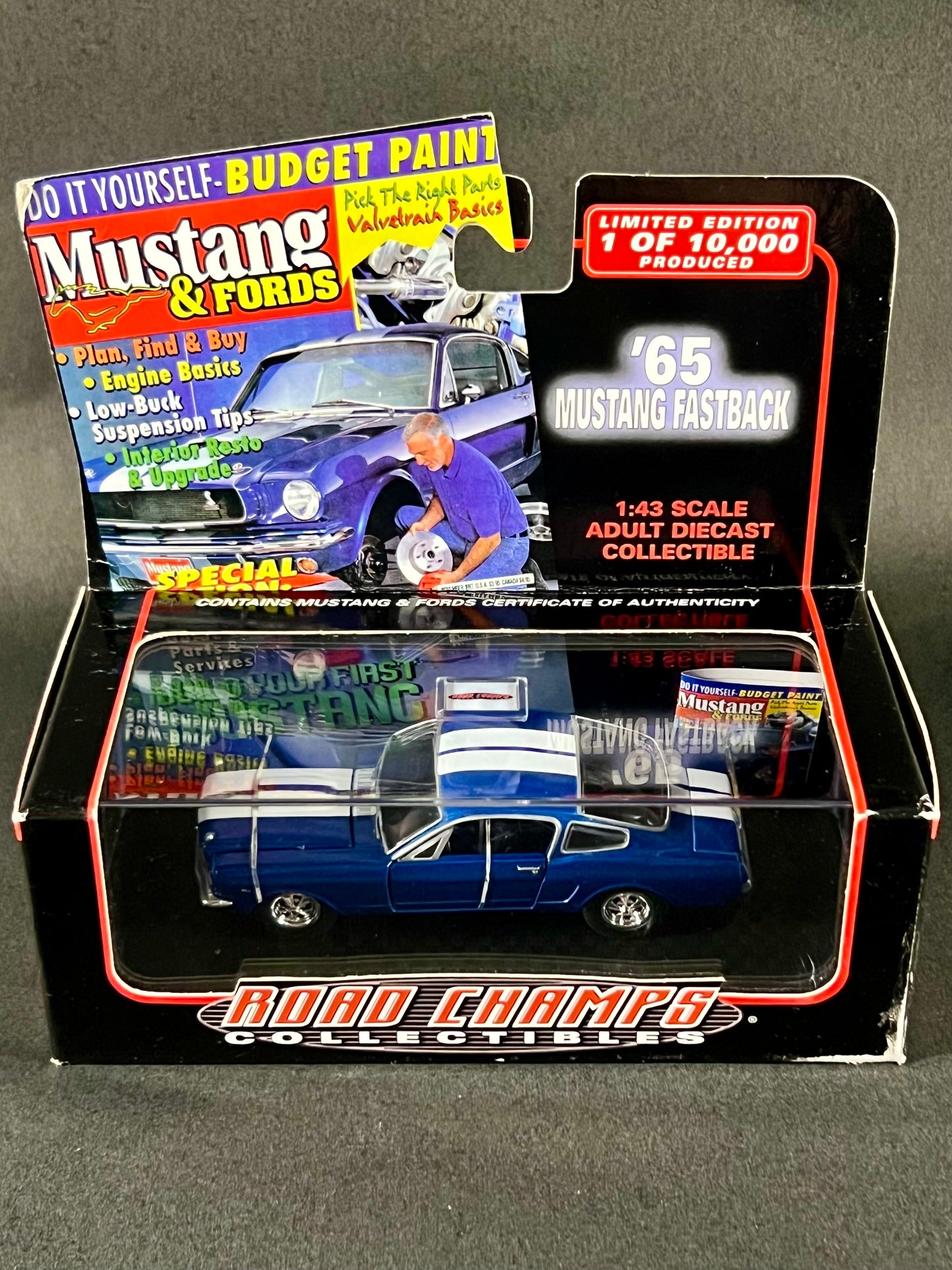 Road Champs 1999 Mustang & Fords 1965 Ford Mustang Fastback, Blue