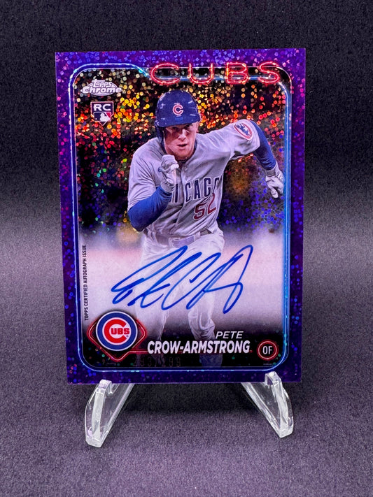 2024 Topps Chrome RC Purple Speckle /299 Pete Crow-Armstrong Autograph Chicago Cubs