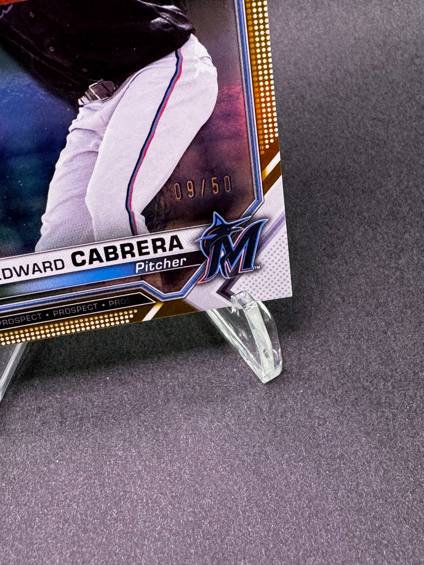 2021 Bowman 1st Edition Prospect Gold /50 Edward Cabrera Miami Marlins