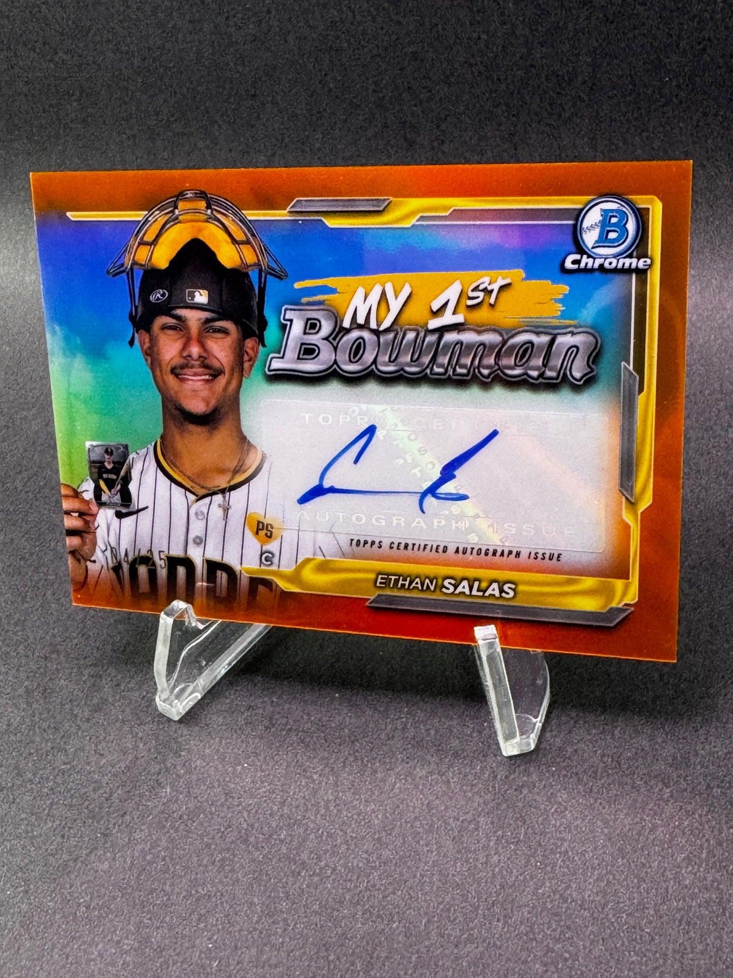 2024 Bowman Chrome My 1st Autograph Issue Orange /25 Ethan Salas San Diego Padres