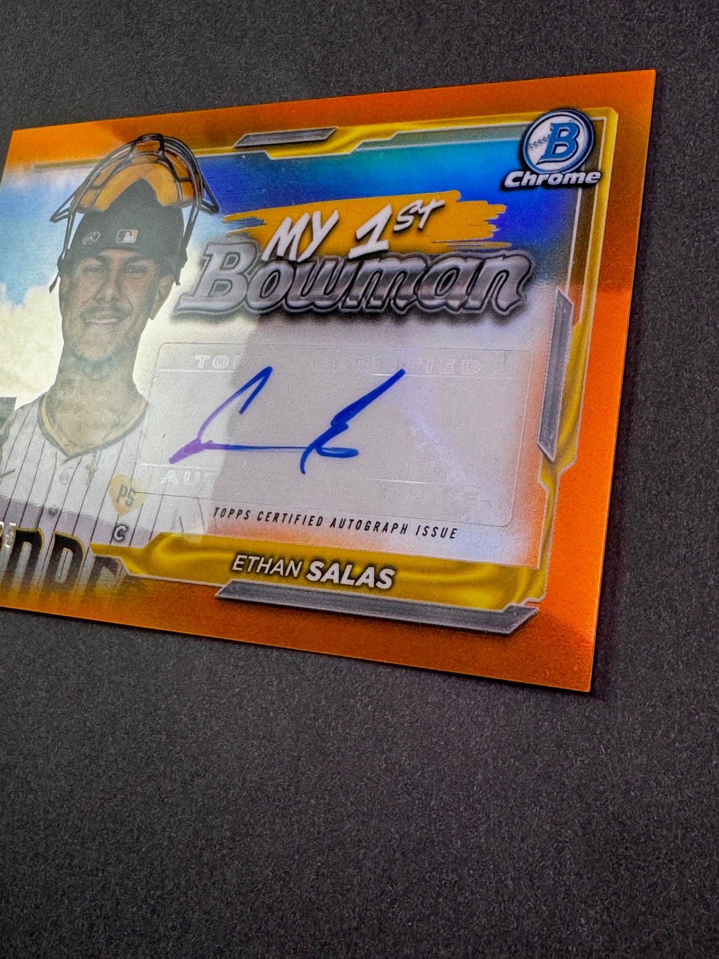 2024 Bowman Chrome My 1st Autograph Issue Orange /25 Ethan Salas San Diego Padres