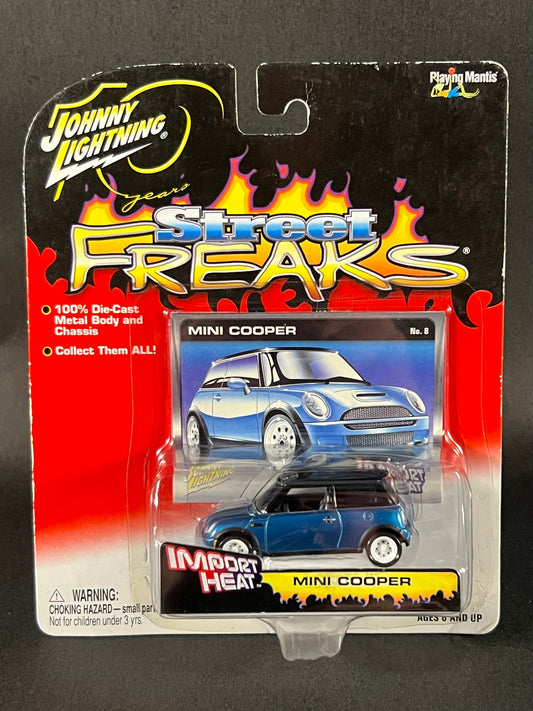 Johnny Lightning 2004 Street Freaks Import Heat #8 Mini Cooper, Blue