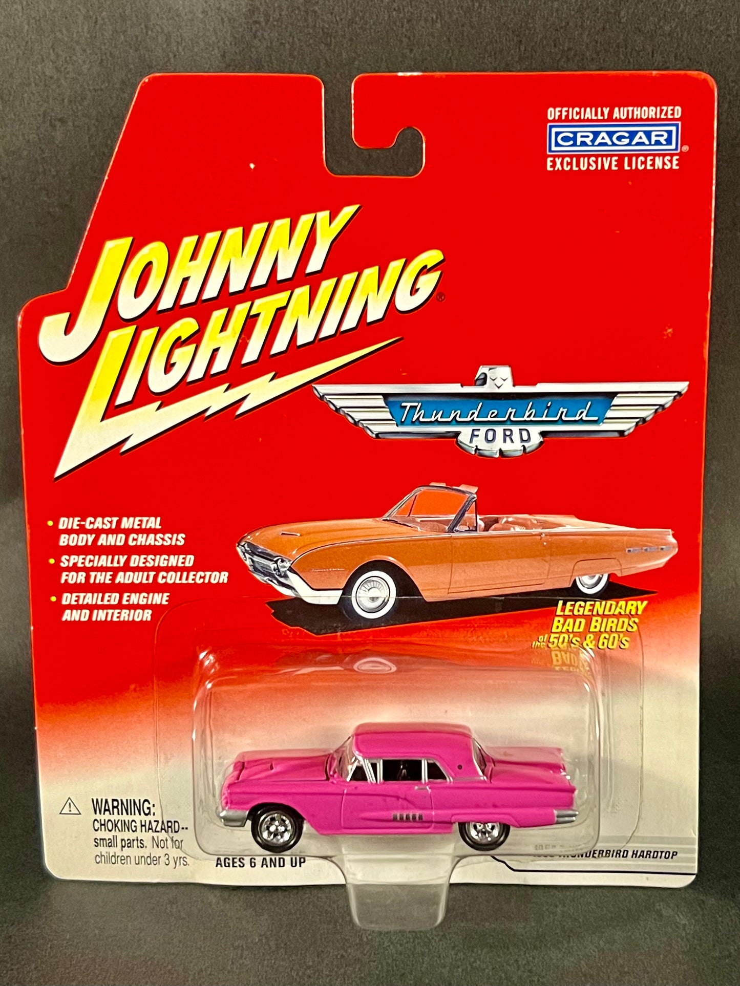 Johnny Lightning 2002 Ford Thunderbird Series 1958 Thunderbird Hardtop, Pink