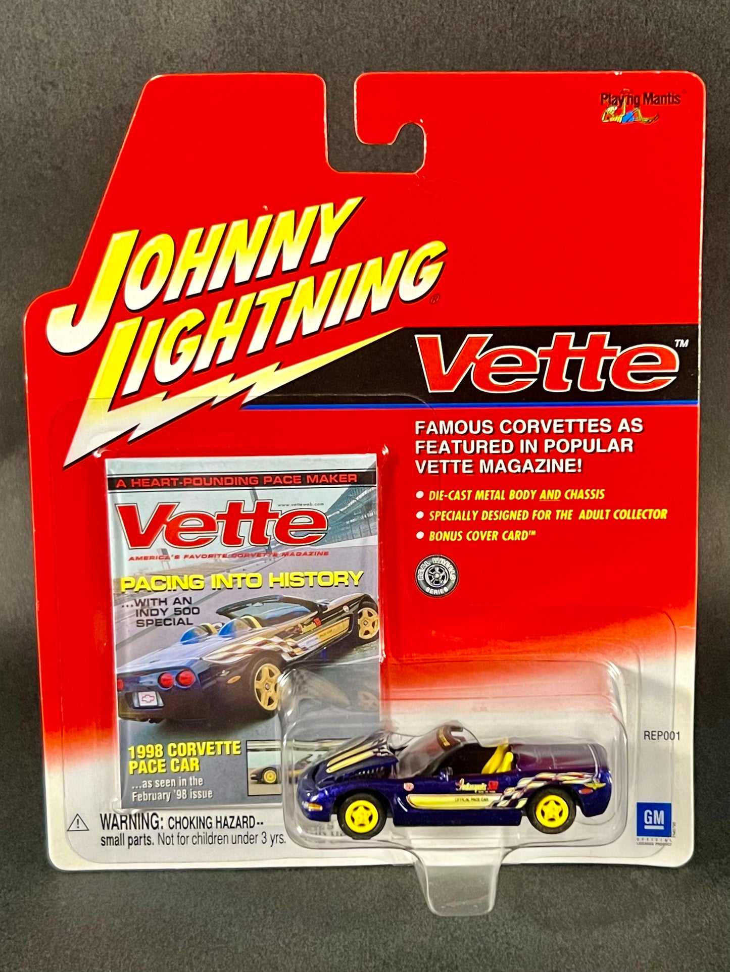 Johnny Lightning 2002 Vette Magazine 1998 Corvette Pace Car, Blue