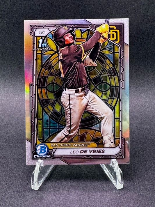 2024 Bowman Chrome 1st Leo De Vries Etched In Glass San Diego Padres