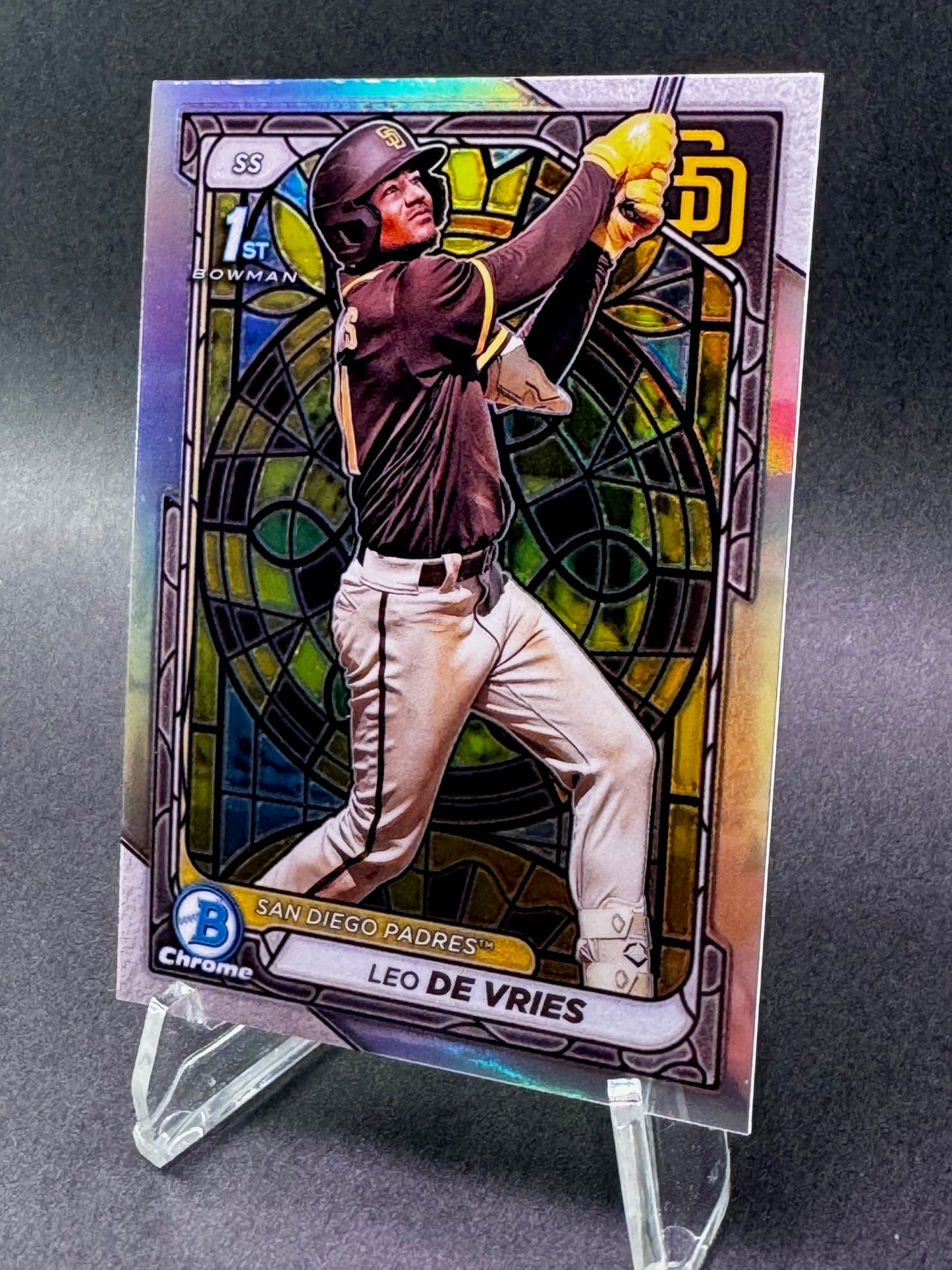 2024 Bowman Chrome 1st Leo De Vries Etched In Glass San Diego Padres