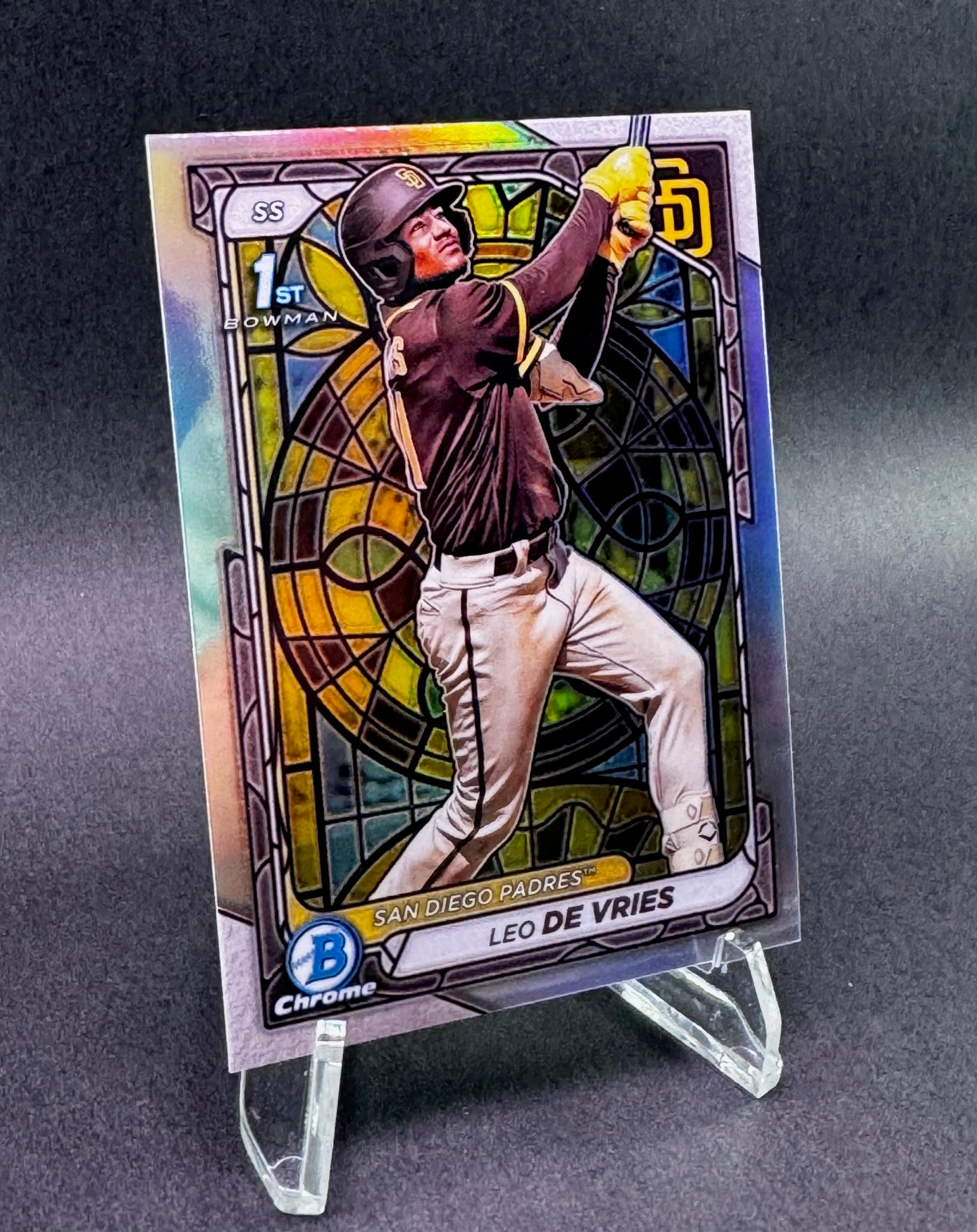 2024 Bowman Chrome 1st Leo De Vries Etched In Glass San Diego Padres
