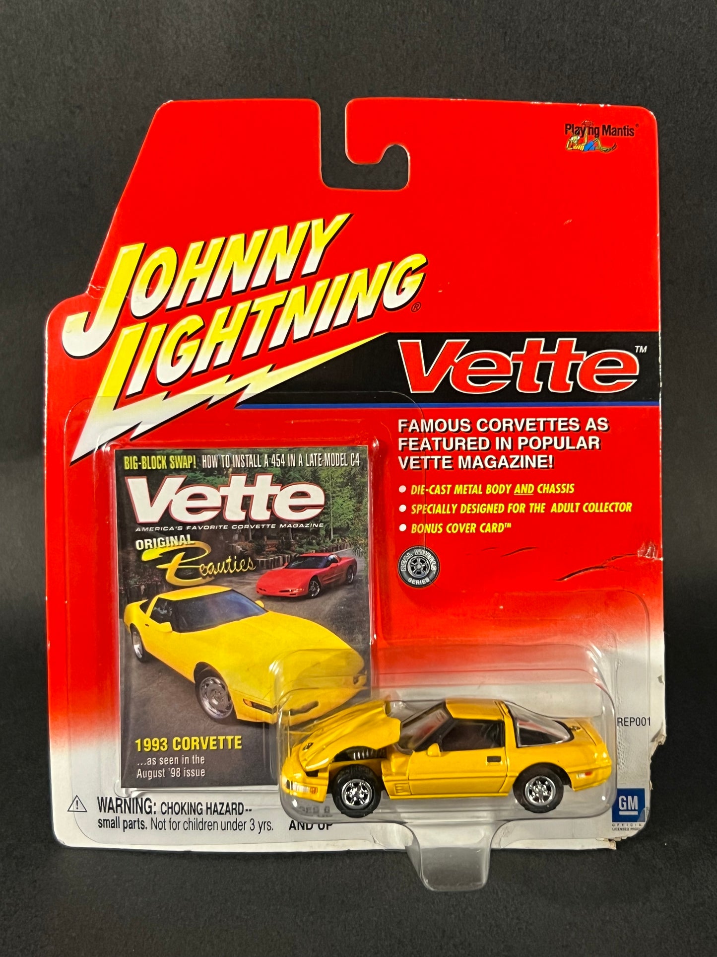 Johnny Lightning 2001 Vette Magazine 1993 Corvette, Yellow