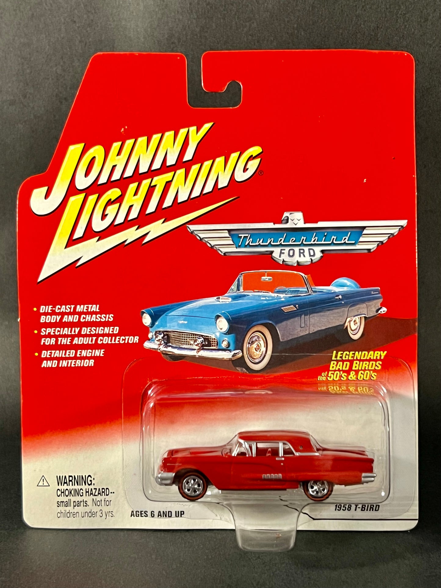 Johnny Lightning 2002 Ford Thunderbird Series 1958 T-Bird, Red