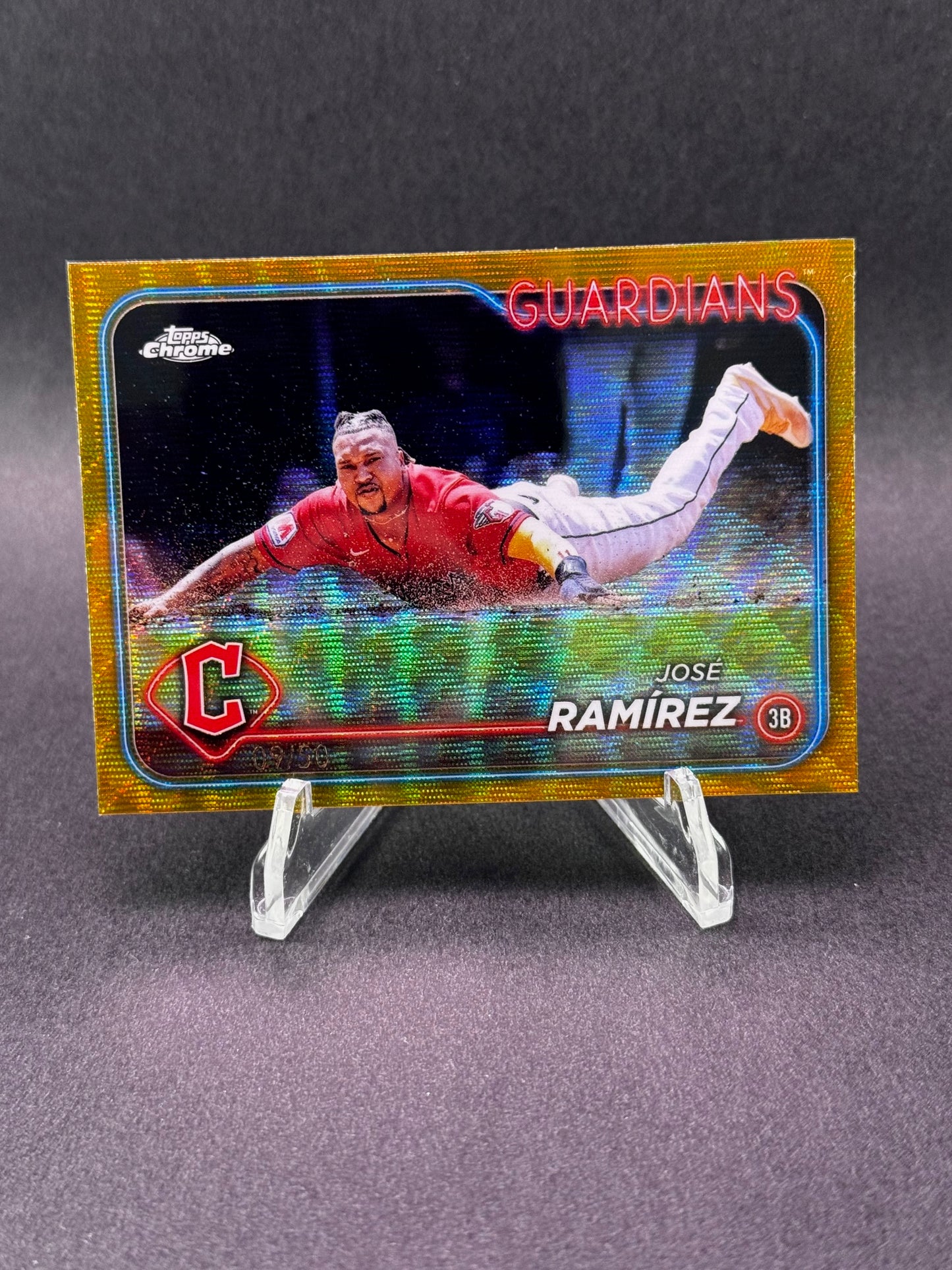 2024 Topps Chrome Gold Wave /50 Jose Ramirez Cleveland Guardians