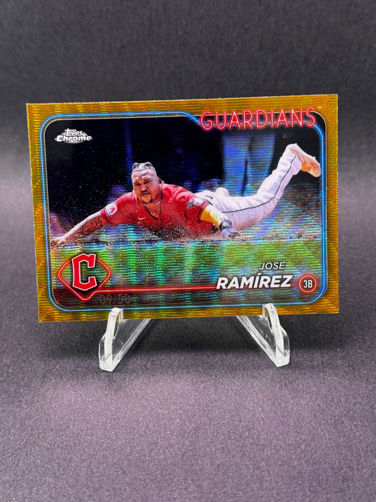 2024 Topps Chrome Gold Wave /50 Jose Ramirez Cleveland Guardians