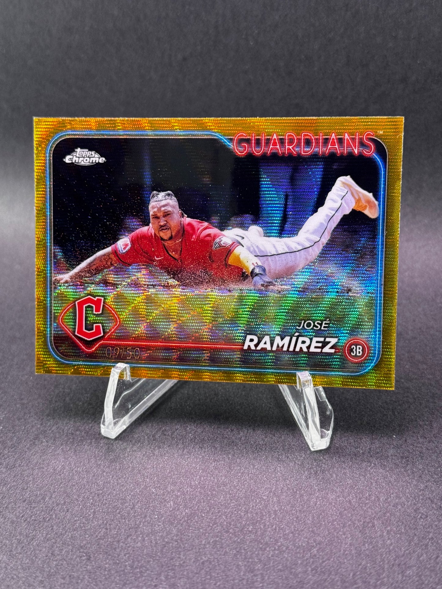 2024 Topps Chrome Gold Wave /50 Jose Ramirez Cleveland Guardians