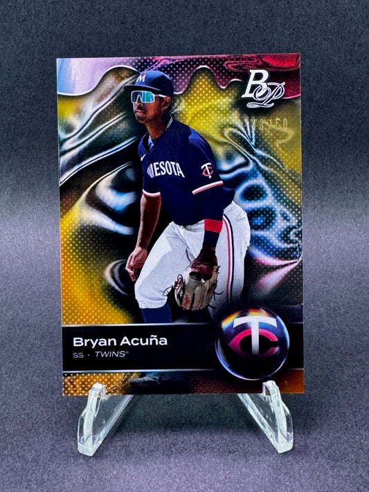 2023 Bowman Platinum #TOP-86 Gold Foil SP /50 Bryan Acuna Minnesota Twins