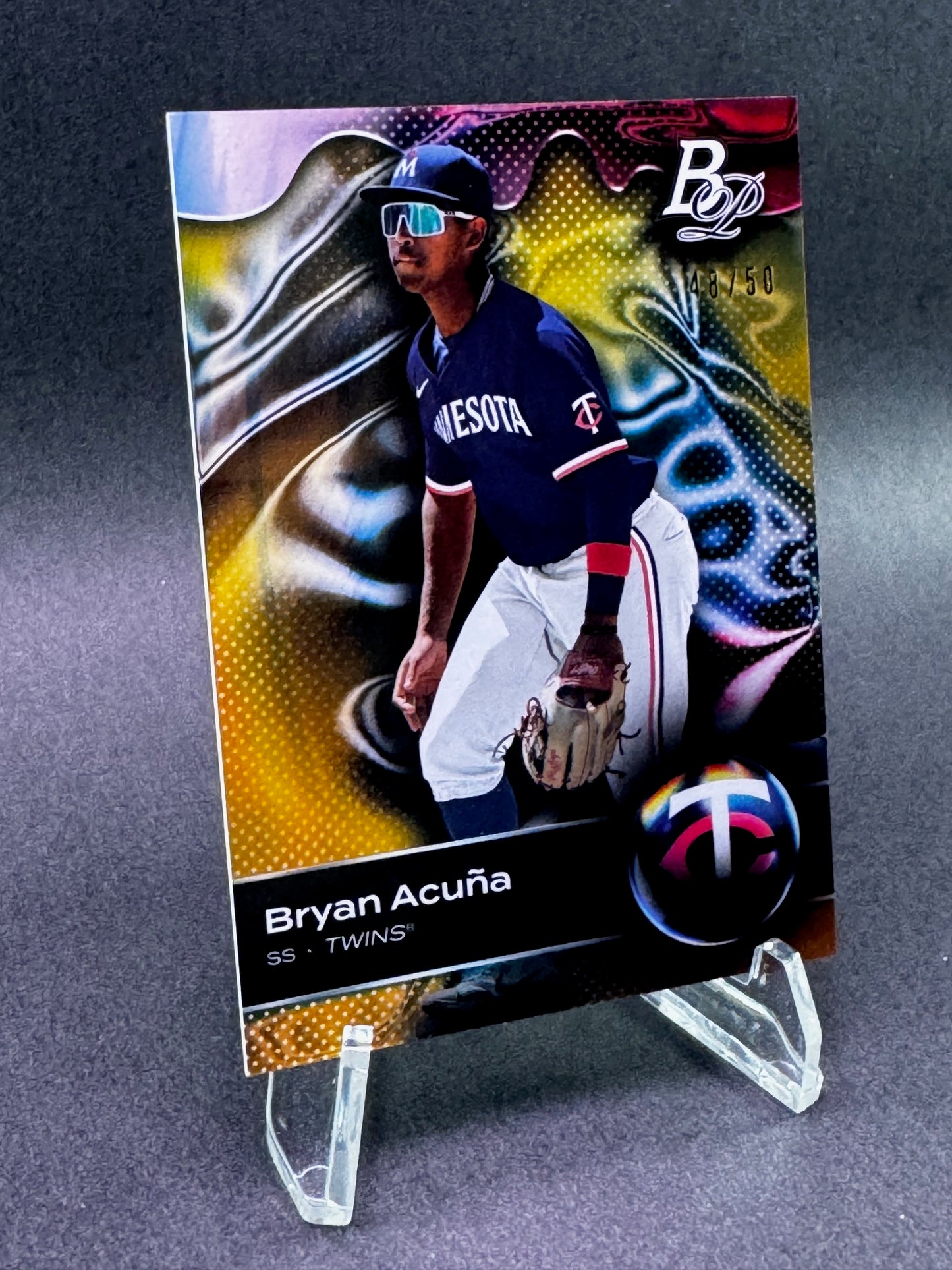 2023 Bowman Platinum #TOP-86 Gold Foil SP /50 Bryan Acuna Minnesota Twins