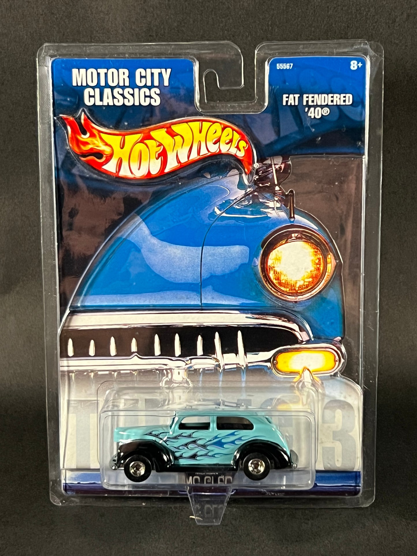 2002 Hot Wheels Motor City Classics Fat Fendered '40, Blue and Black