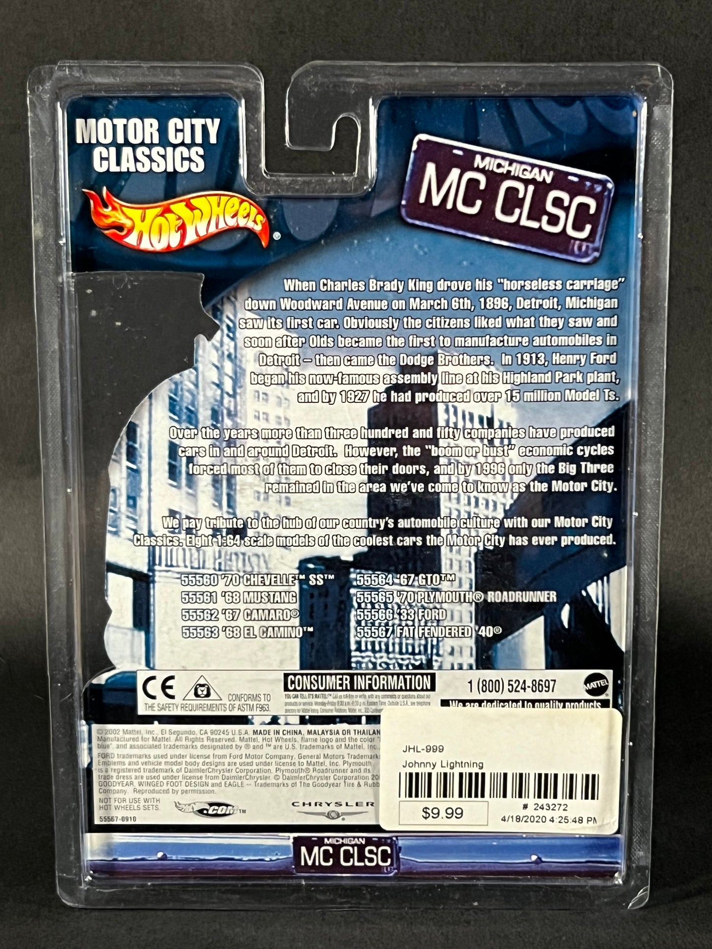 2002 Hot Wheels Motor City Classics Fat Fendered '40, Blue and Black